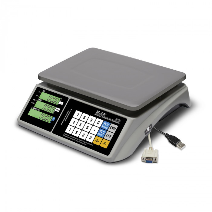 Торговые настольные весы M-ER 328 AC-32.5 “TOUCH-M” LCD RS232 и USB. 6кг,15кг,32кг.